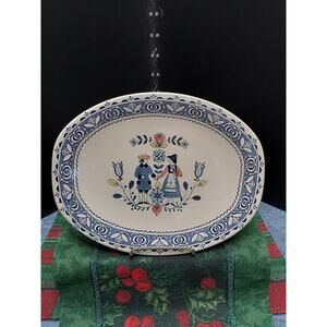 Staffordshire Old Granite Platter by Johnson Brothers called Hearts & Flowers